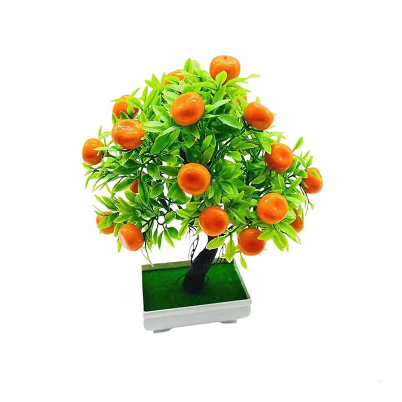 Multicolor Artificial Fruits Bonsai Pomegranate Chili Orange Berries Peach Fruit Tree potted Green Leaves Photo Props